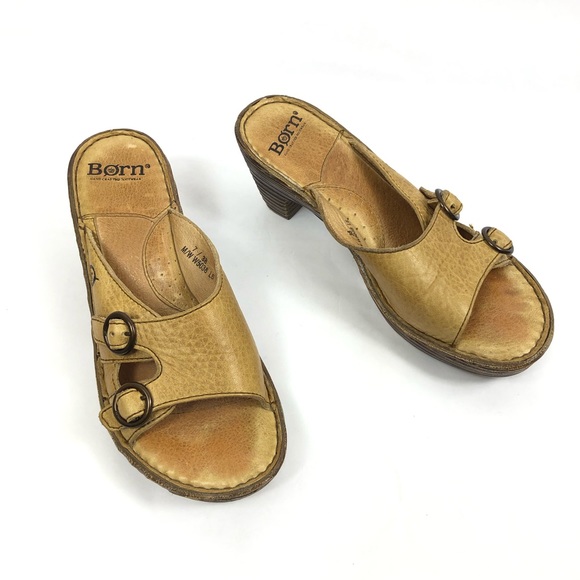 Born Women’s Tan Block Heel Sandals Size 7M - Picture 2 of 13